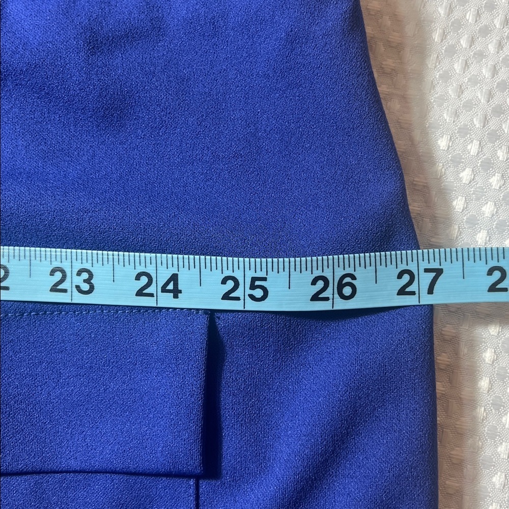Donna Morgan Royal Blue Short Sleeve Midi Dress with Flap Pockets - Picture 9 of 9